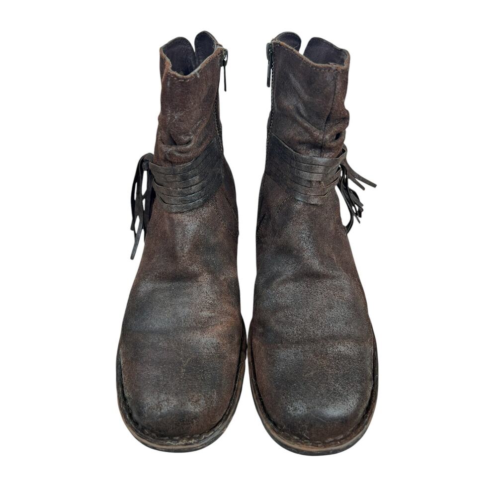 Born Women’s Cross Brown Distressed Fringe Ankle Boot Size US 9 - Picture 7 of 10